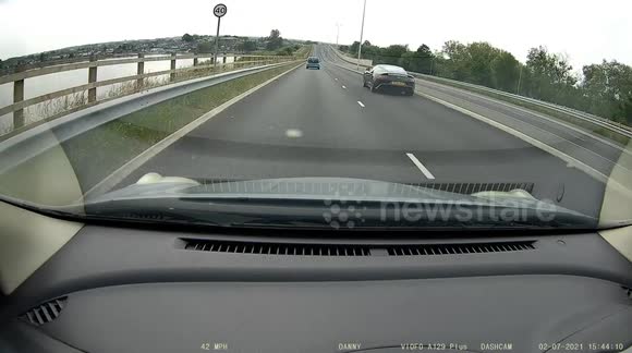 Aston Martin speeding dangerously down the new  Westwood way Wigan By pass scares a child with Autism