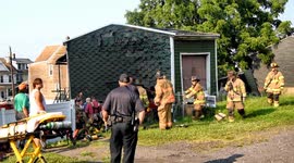 Accident Vehicle into a Garage, Atlas, Northumberland County, Pa