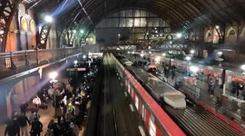 Circulation Of People On The Trains At Luz Station In Sao Paulo, Brazil