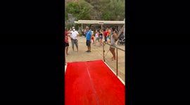 People evacuate by boat from wildfires in Turkey