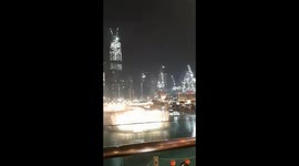 Burj Khalifa near Musical Fountain in Dubai