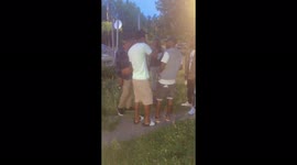 Boys having fun in the street of France. This was moments after my Birthday birthday party