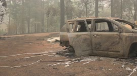 An SUV in Indian Falls, California has been burned in fire over 1600 degrees were aluminum parts and auto glass have melted