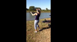 Girl shoots AR 15