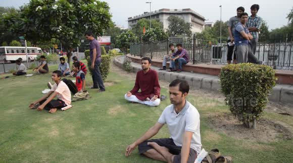 Heightened security at Rail Bhawan in New Delhi on International Yoga Day