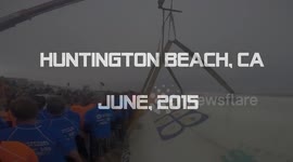 Biggest Surfboard in the World - Huntington Beach - GoPro of Epic World Record Ride