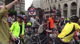 Protest in London over cycle death