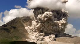 Mount Sinabung spews ash and lava in Indonesia