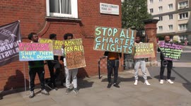 Protest: Stop the deportation flight of indefinite leave to remain British citizen and cross the English channel refugees flees from war