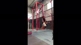 'IMPOSSIBLE STUNT - Grabbing at a Boxing Bag After a Front Flip'