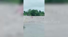Man washes away with gushing stream in central India