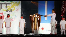 Torch Relay At The Red Brick Warehouse In Yokohama City, Kanagawa Prefecture, Japan