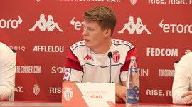 France: AS Monaco's New Players Alexander Nuebel And Ismail Jakobs Hold Press Conference