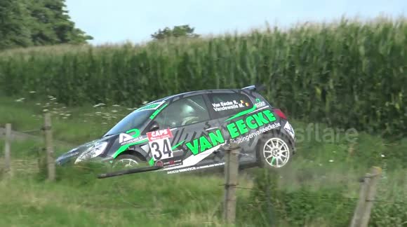 Look out for the corner! Three crashes at same spot during rally in Belgium