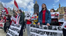 Belarusian protest outside Houses of Parliament in London