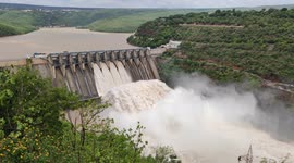 Water storege dam Srisailam andhrapradesh India 4k beautiful footage