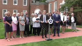 United States Secretary of Transportation Pete Buttigieg holds a news conference on the infrastructure deal in Westfield, NJ on August 9, 2021
