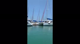 Beautiful sailing and motor yacht at Ao Po Grand Marina Phuket
