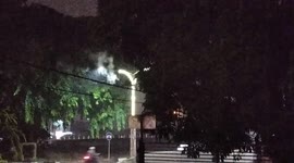 Rain made the lamp burn and emit thick smoke. the incident in front of the Matahari department store, Banda Aceh.