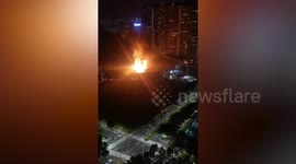 One injured after gas explosion causes fire in the Philippines