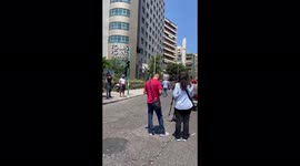 People gathered in Beirut, Lebanon to protest before the parliamentary session was postponed