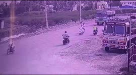 Caught on cam: miraculous escape from the bus wheels for a man in south india