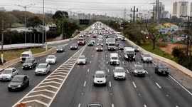 Traffic in Sao Paulo Marginal Pinheiros, Brazil