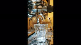 Showing how to make perfect espresso coffee with nice espresso machine