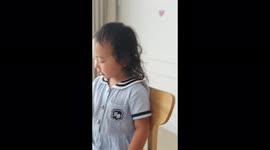 a cute babe eat an ice cream with happy smile fun enjoy have a good time with daddy