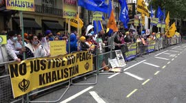 Hundreds of Khalistan protestors take to the Indian Embassy in London for 'Sikh Resistance Against Agenda 2030 & The New World Order' protest