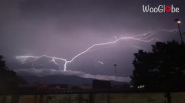 Stunning footage reveals lightning forking across night's sky in Greece