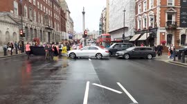 Driver threatens to run over kill the bill protesters in London