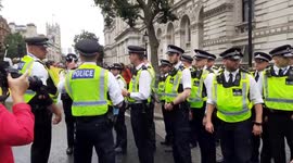 Police taking military orders out side downing street kill the bill protest