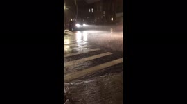 Flooding in New York as Hurricane Henri approaches north-east coast, Brooklyn, NY, USA