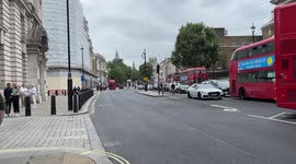 Traffic comes to a standstill in Whitehall and Trafalgar Square due to ongoing Extinction Rebellion protest