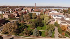 Aerial Shot Of The University Of Wisconsin Grounds - UW Stout