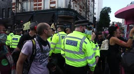 MET Police attempts to clear Extinction Rebellion Protests in Covent Garden 23rd August 2021