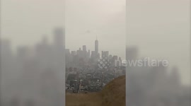 Lightning strikes One World Trade Center as storm approaches