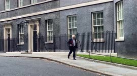 UK PM Boris Johnson leaves Downing Street ahead of hosting G7 meeting on Afghanistan