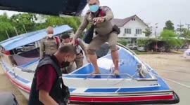 German tourists rescued after getting blown out to sea while kayaking