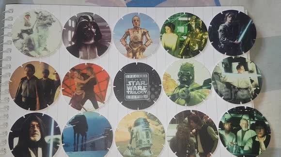 Star wars Tazos special edition from 1996 R2D2 Luke Skywalker