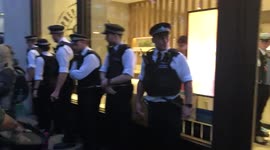 Animal Rebellion protesters party outside after they take over McDonald’s in Leicester Square and plan to stay until 6am