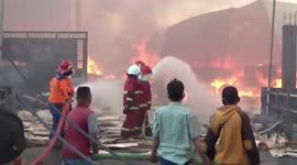 the wood factory caught fire, 14 hours just went out