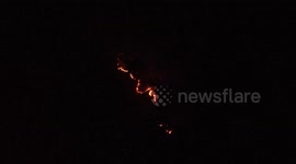 Aerial view of fires near highways in São Paulo, Brazil