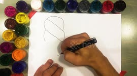 Drawing rainbow ice cream for kids