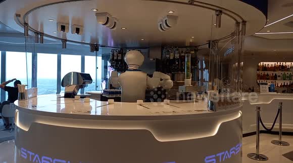 Robotic barman on cruise ship