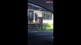 'Family Man Bravely Knocks a Wasp Hive Down'