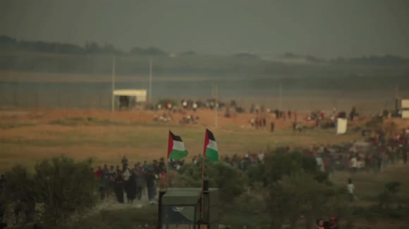 The eastern border separating the Gaza Strip and Israel