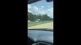 Hurricane Ida: endless line of cars evacuating between Lafayette and Alexandria
