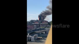 Fire destroys high-rise block in Milan, Italy